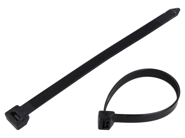 Kabelbinder; L: 230mm; W: 12,4mm; polyamide; 1200N; zwart; Ømax: 57mm Kabelbinder; L: 230mm; W: 12,4mm; polyamide; 1200N; zwart; Ømax: 57mm